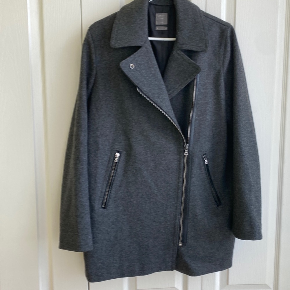 Gap Women Wool Blend Gray Jacket Coat Zipper , size M